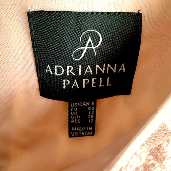 Adrianna Papell Light Pink Blush Ruffle Chiffon Ruffle Lace Dress 8 - Picture 6 of 11